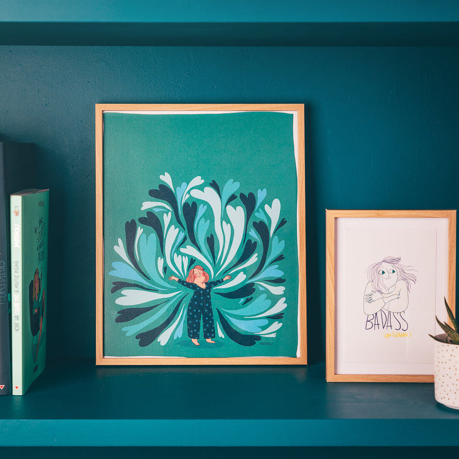 Affiche Coeurs Bleu