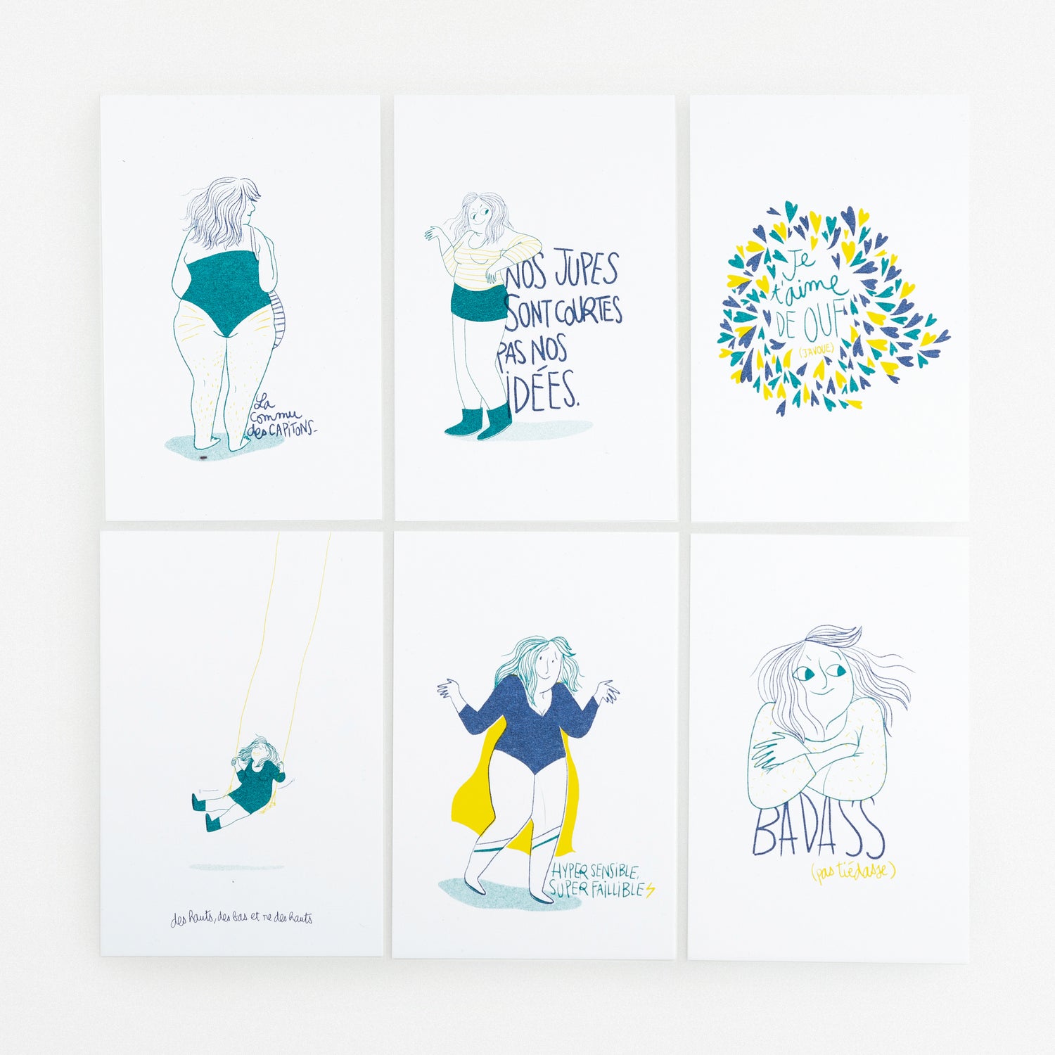 6er-Pack Karten · Slogan
