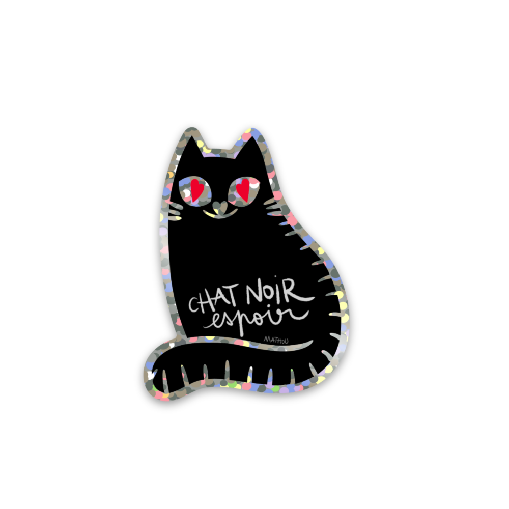Aufkleber · Schwarze Katze