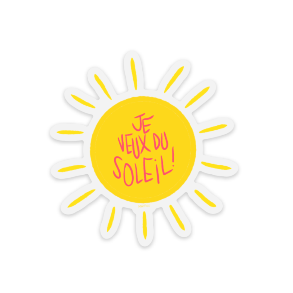 Aufkleber · Ich will Sonne (transparent)