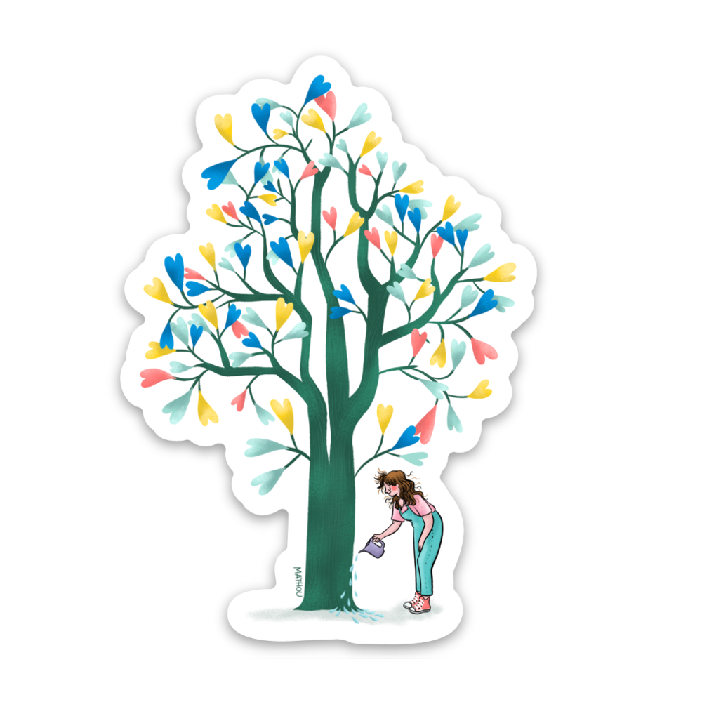 Aufkleber · Herzbaum