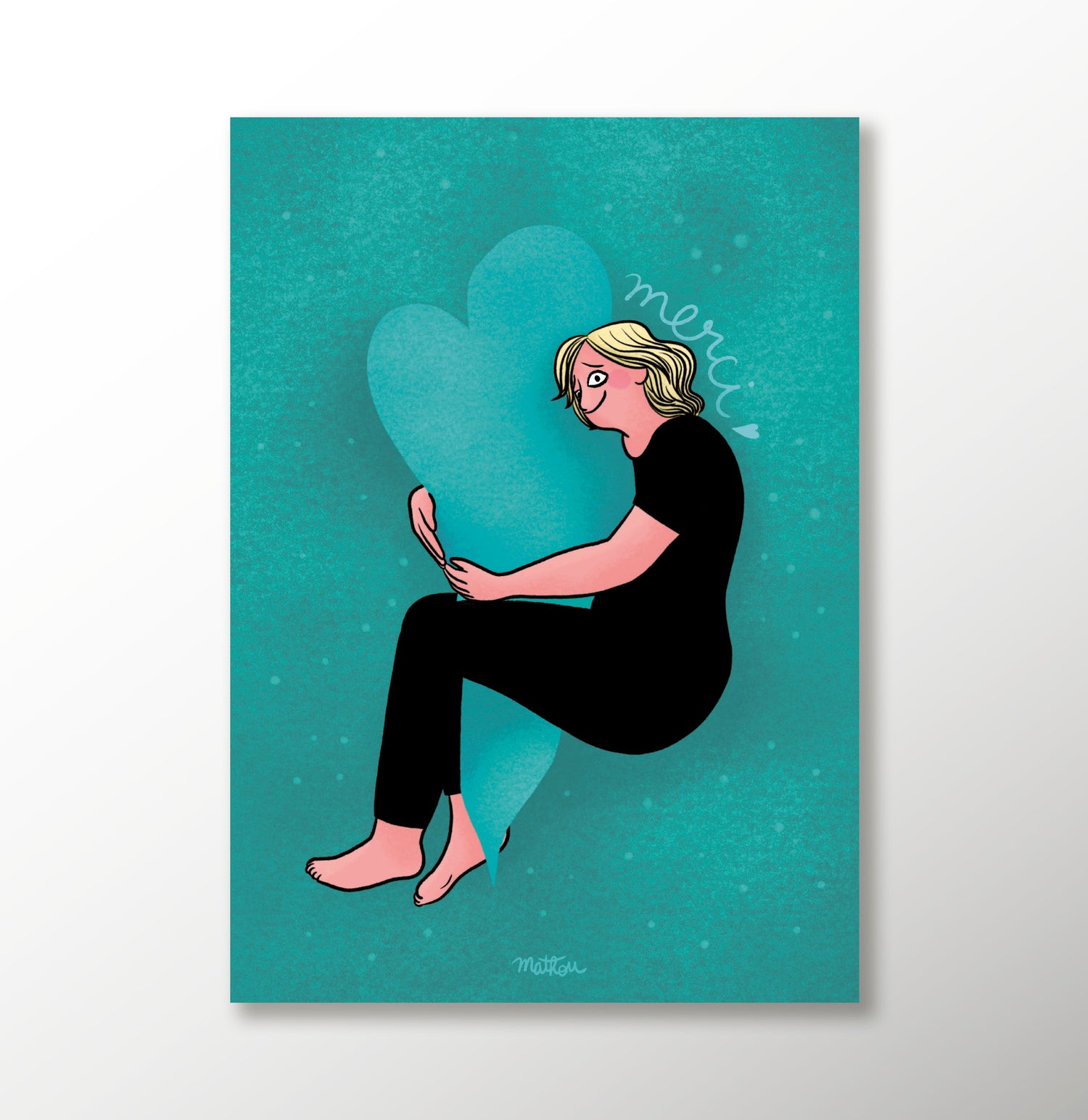 Große Karte · MERCI Blaues Herz
