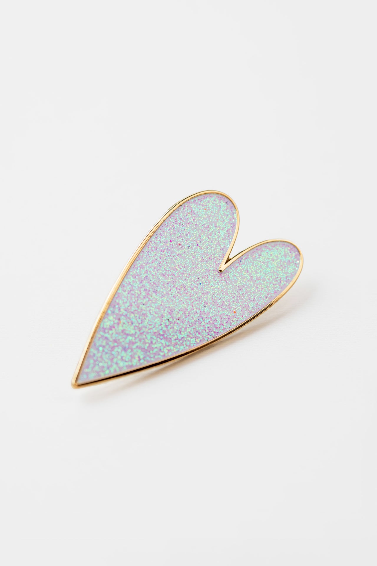 Brosche Weißes Glitzerherz